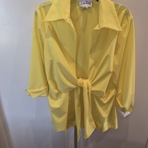 Joseph Ribkoff Yellow Tie-Front Blouse